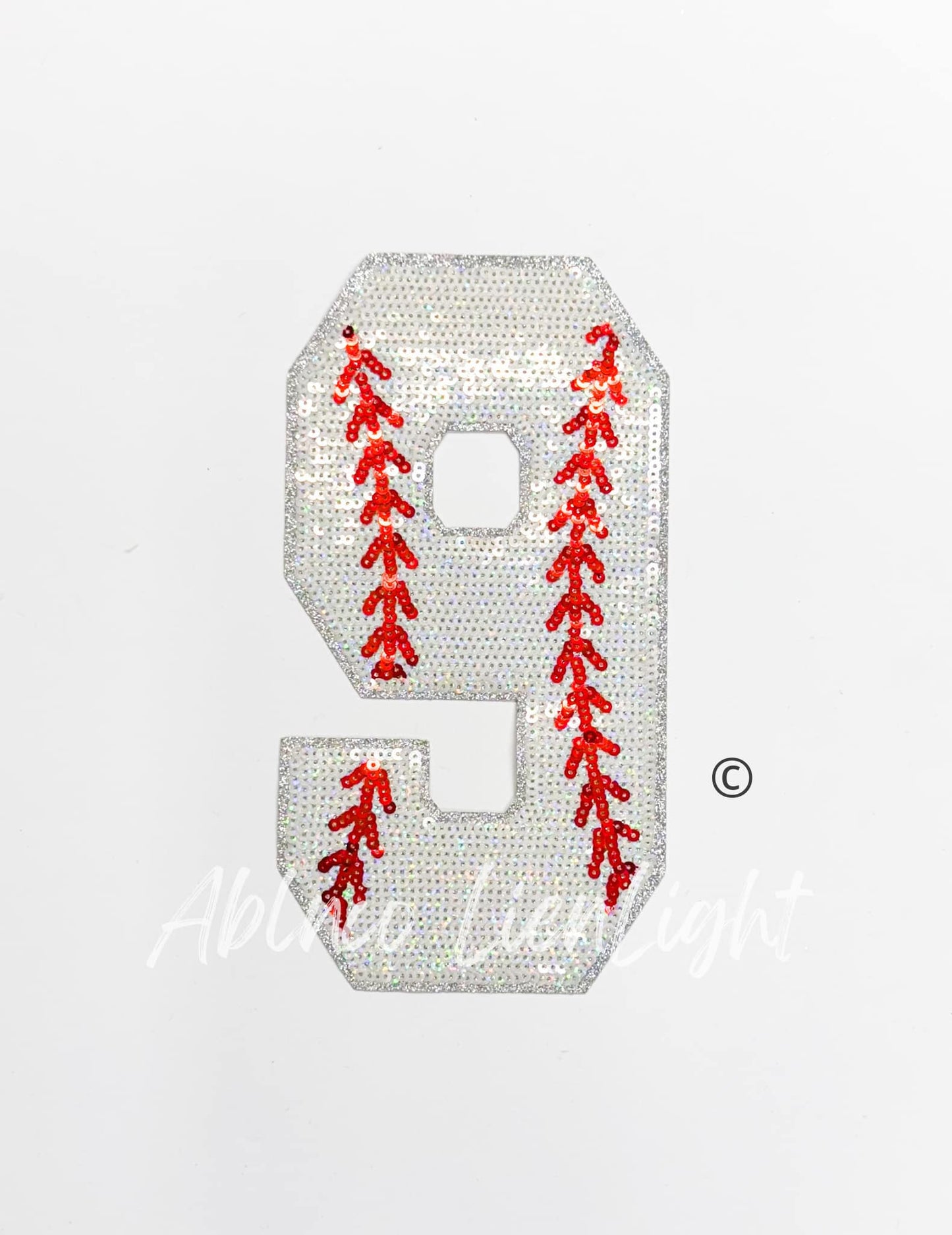 Sequin Baseball Numbers Patch - Large
