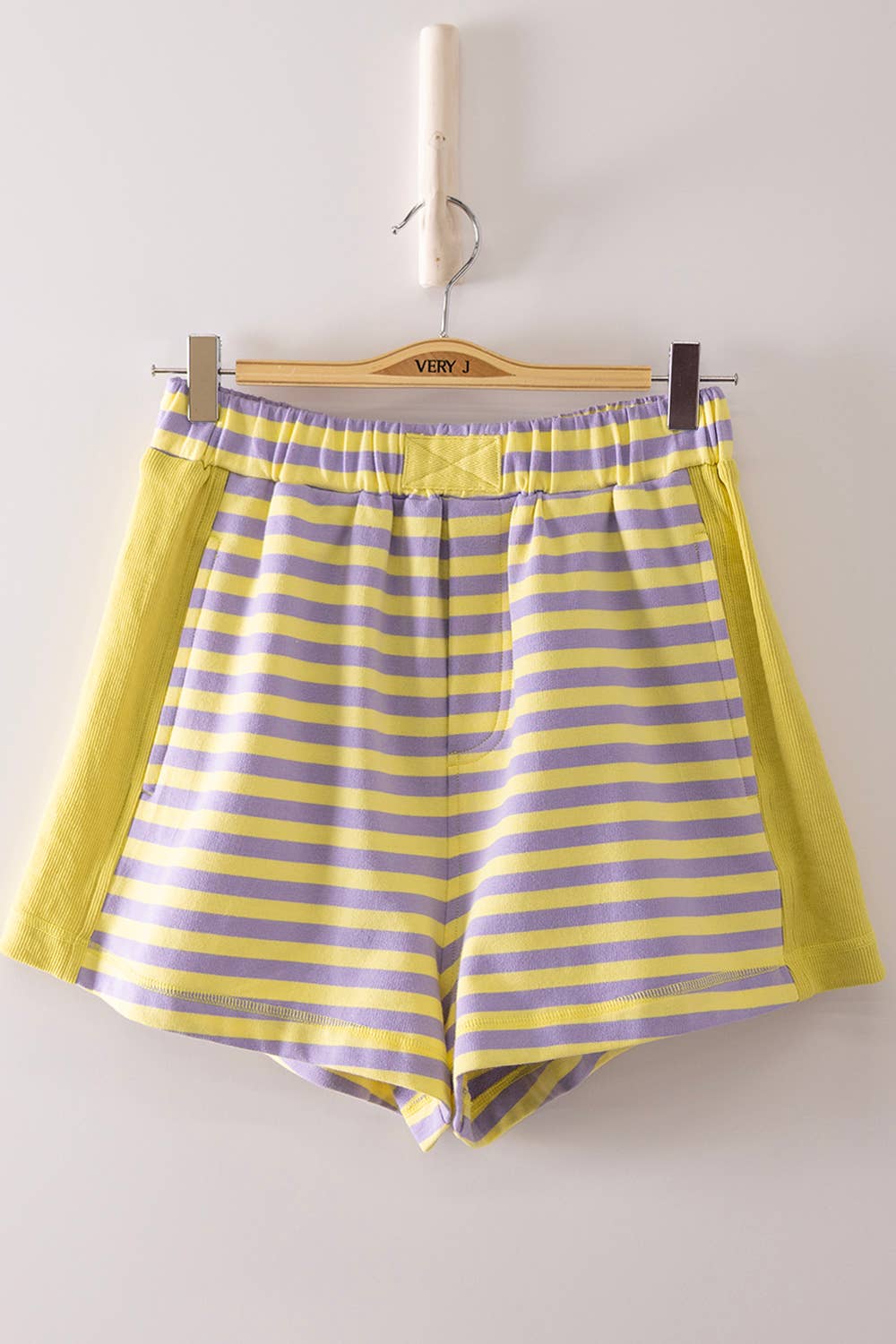 NP71057-Striped Color Block Lounge Shorts