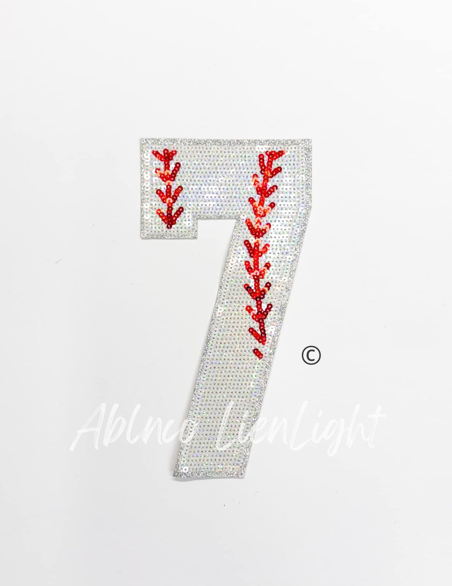 Sequin Baseball Numbers Patch - Large