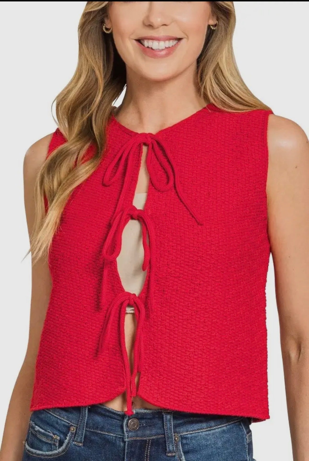 Heartstring Tie-Front Top