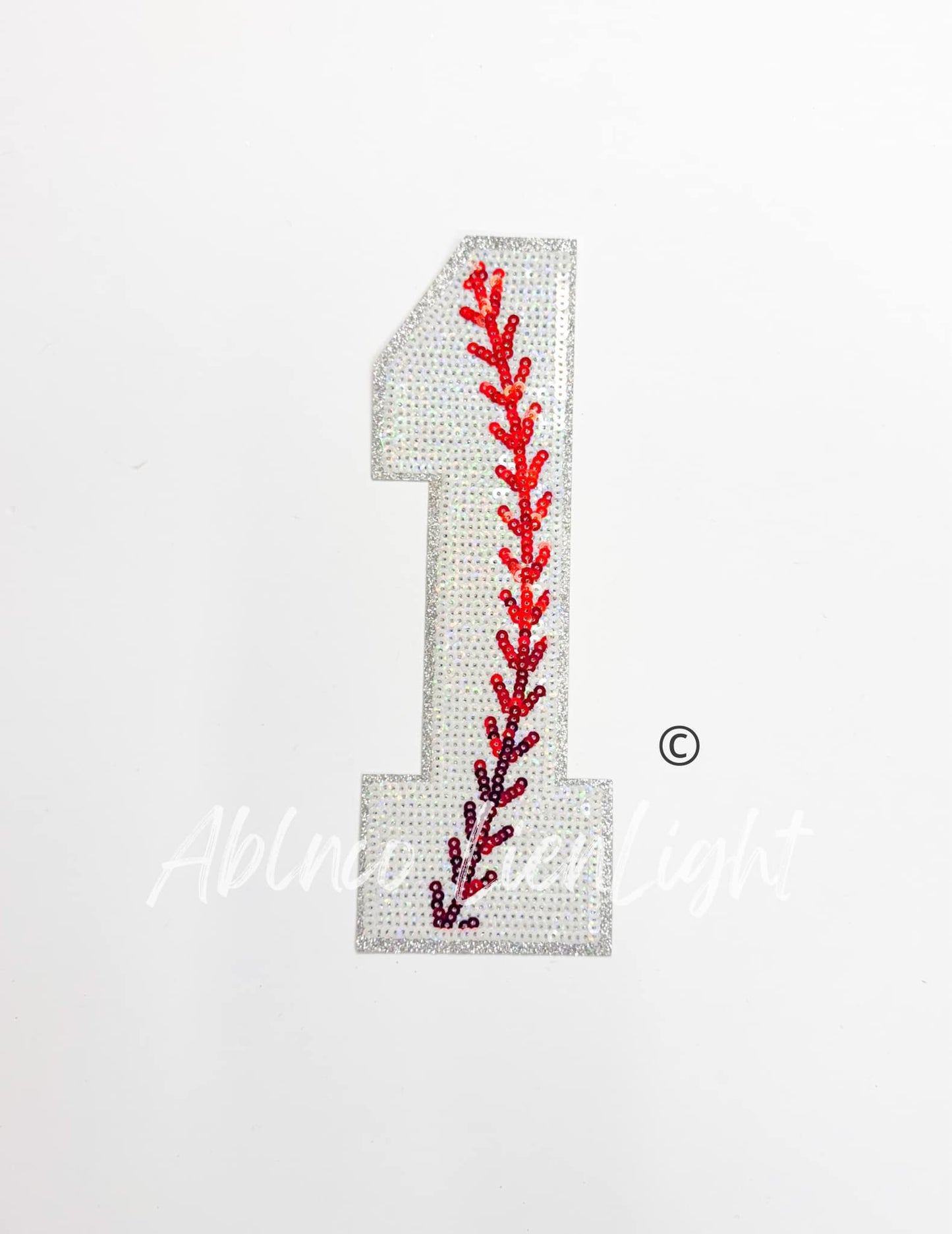 Sequin Baseball Numbers Patch - Large