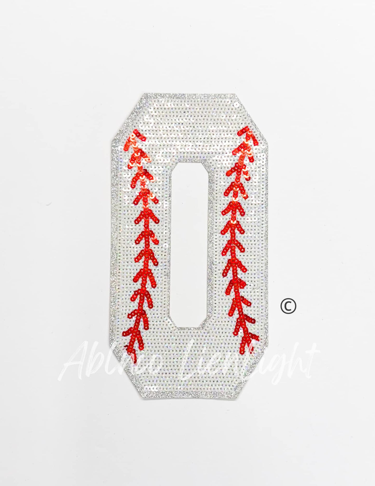 Sequin Baseball Numbers Patch - Large