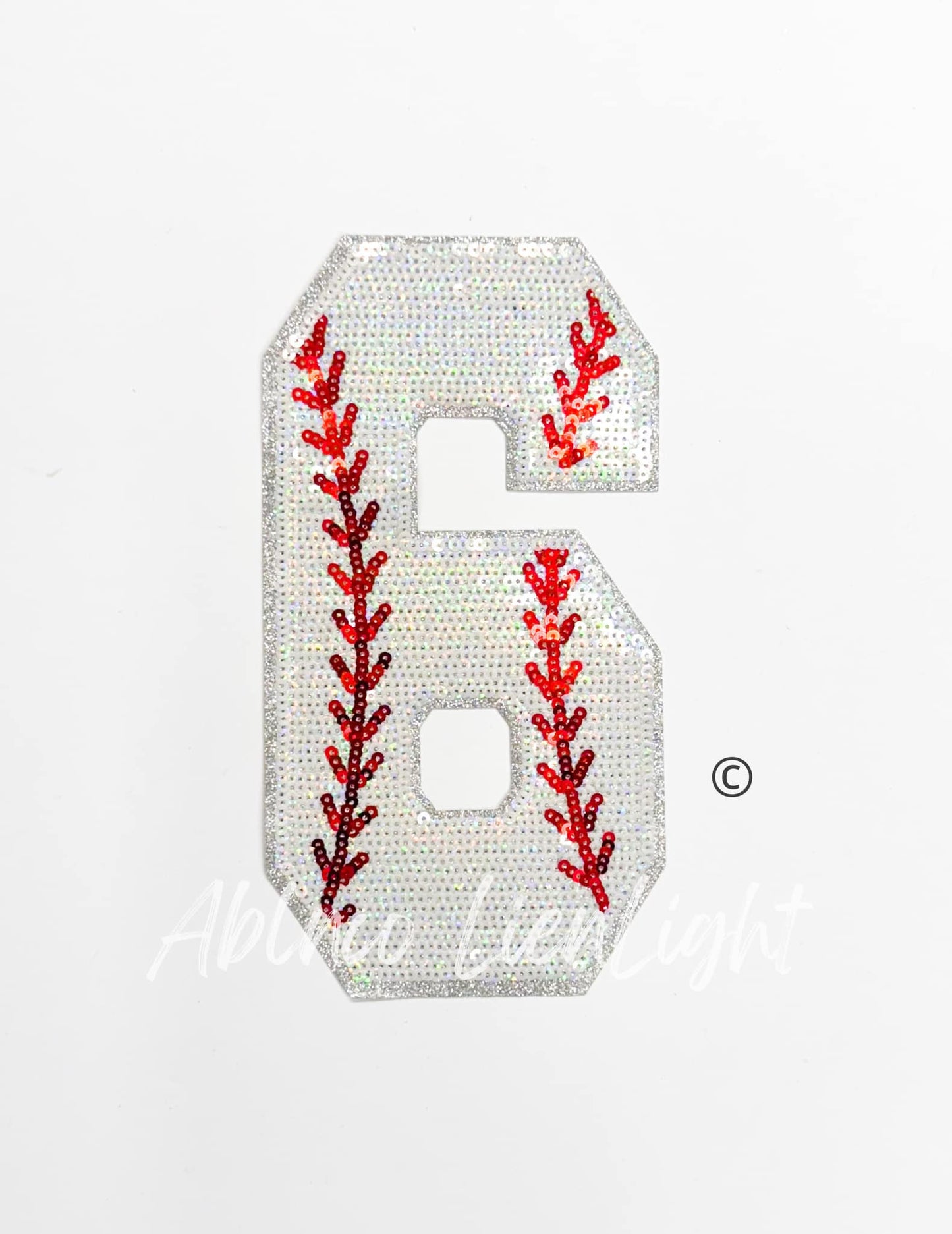 Sequin Baseball Numbers Patch - Large