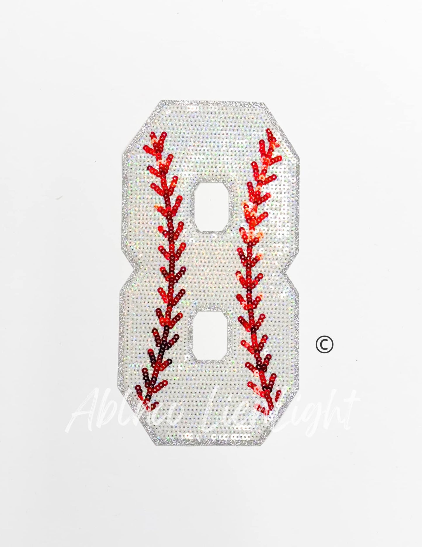 Sequin Baseball Numbers Patch - Large