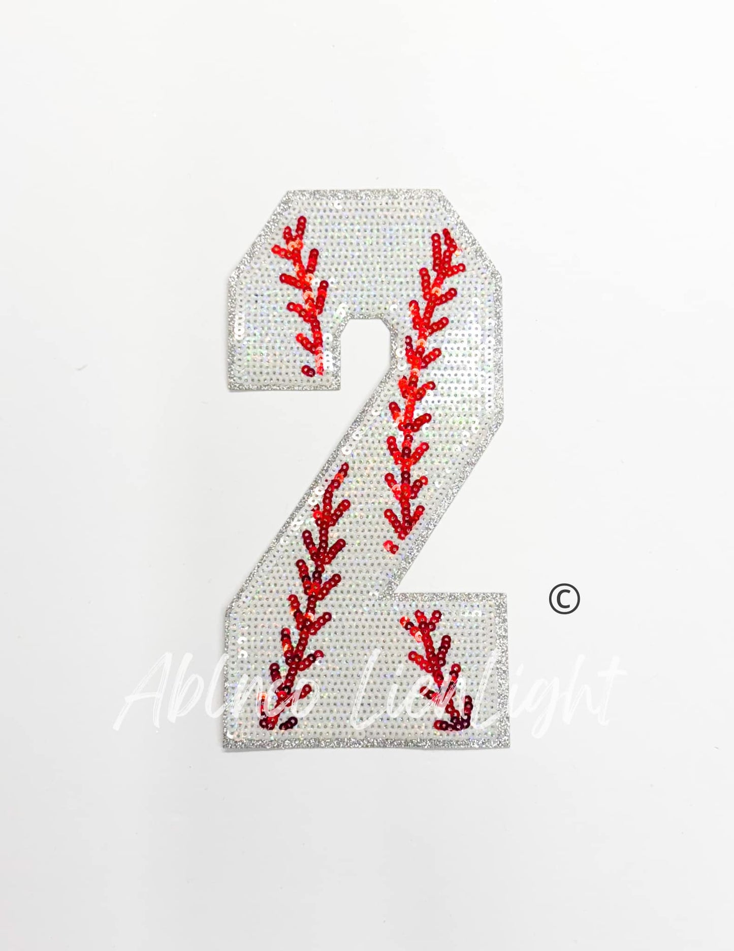 Sequin Baseball Numbers Patch - Large