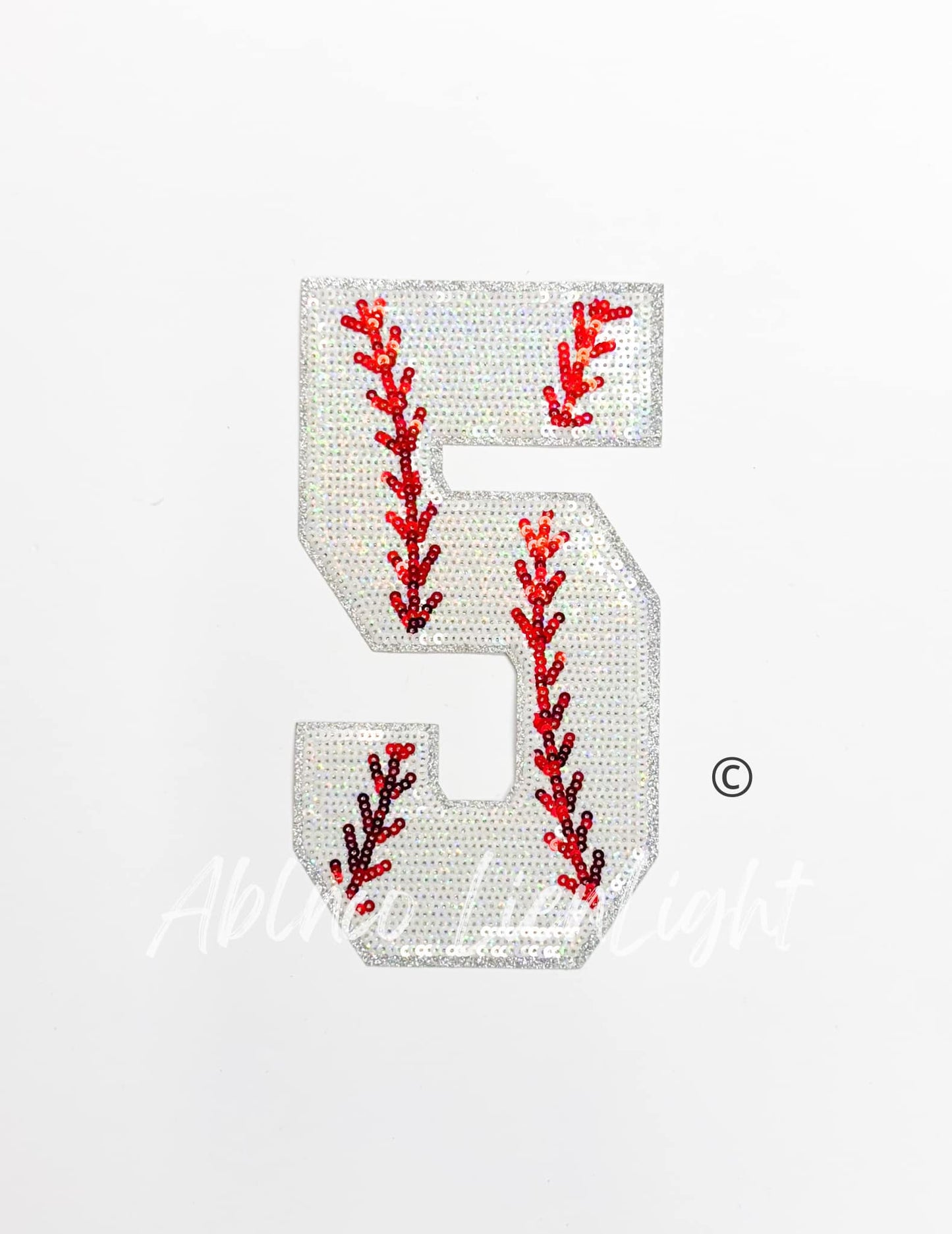 Sequin Baseball Numbers Patch - Large