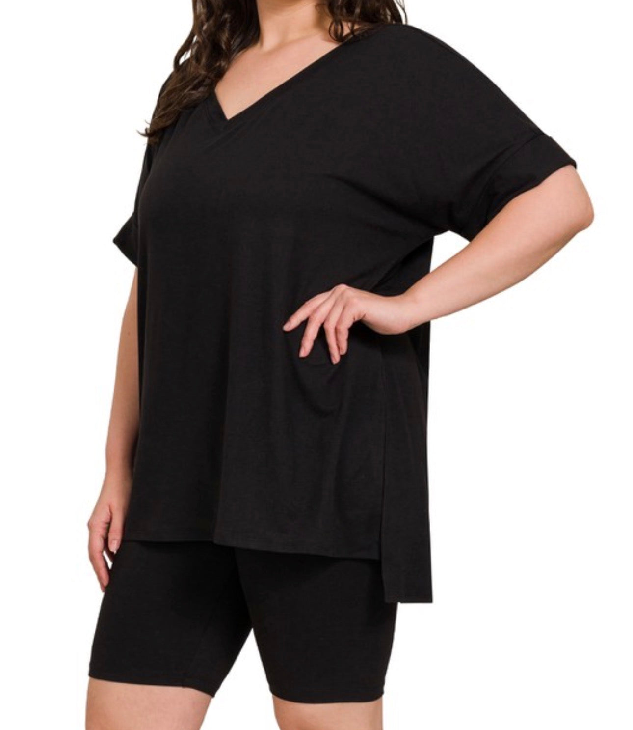 Plus Biker Short Set