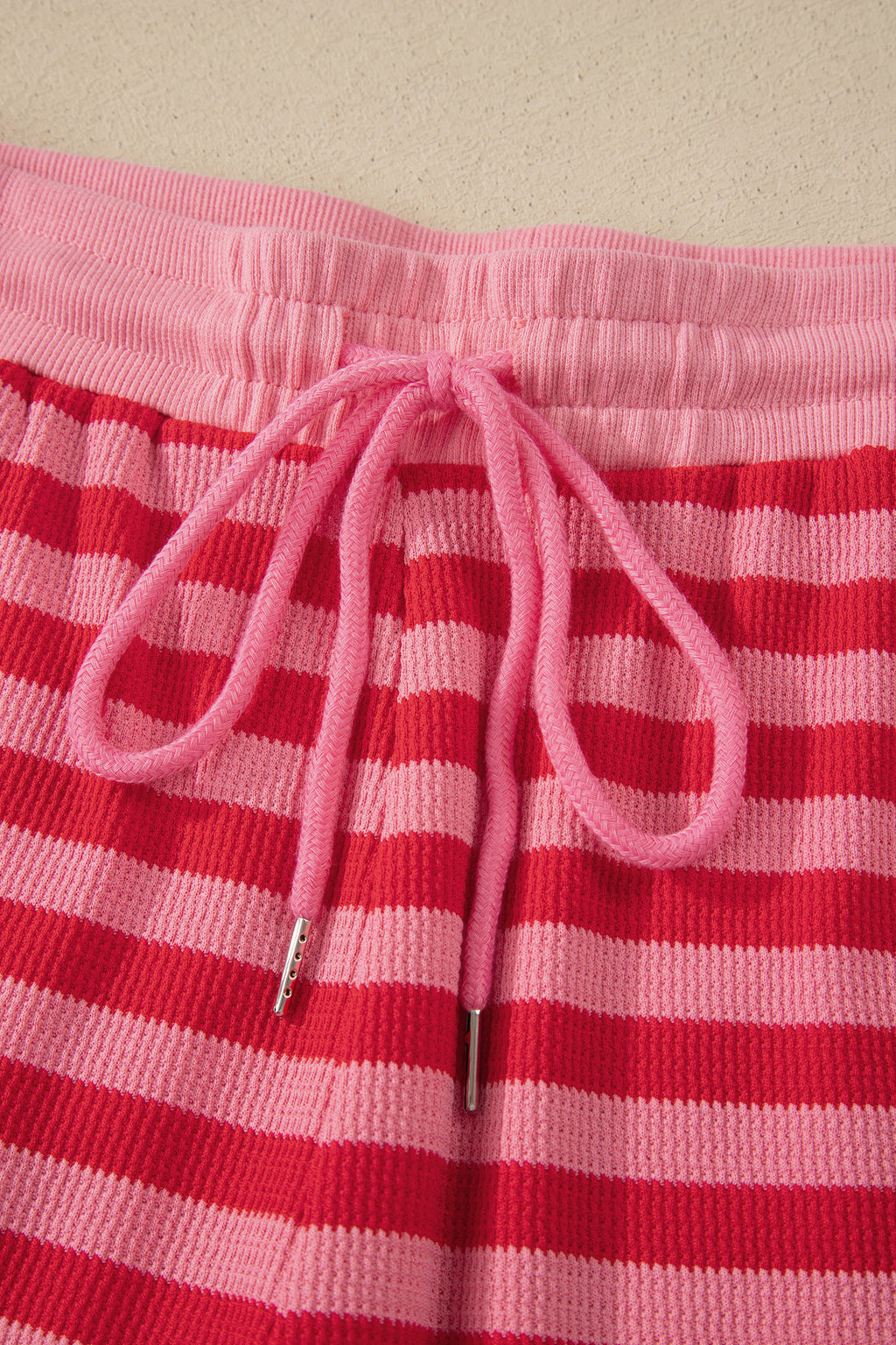 Green Stripe Puff Short Sleeve T Shirt Matching Shorts Set
