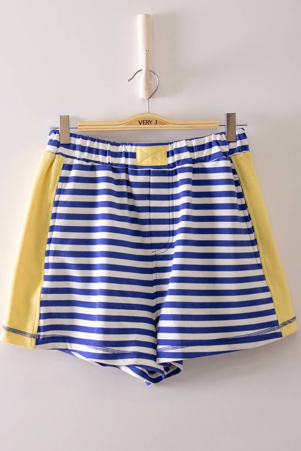 NP71057-Striped Color Block Lounge Shorts