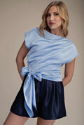 Something Blue Satin Top