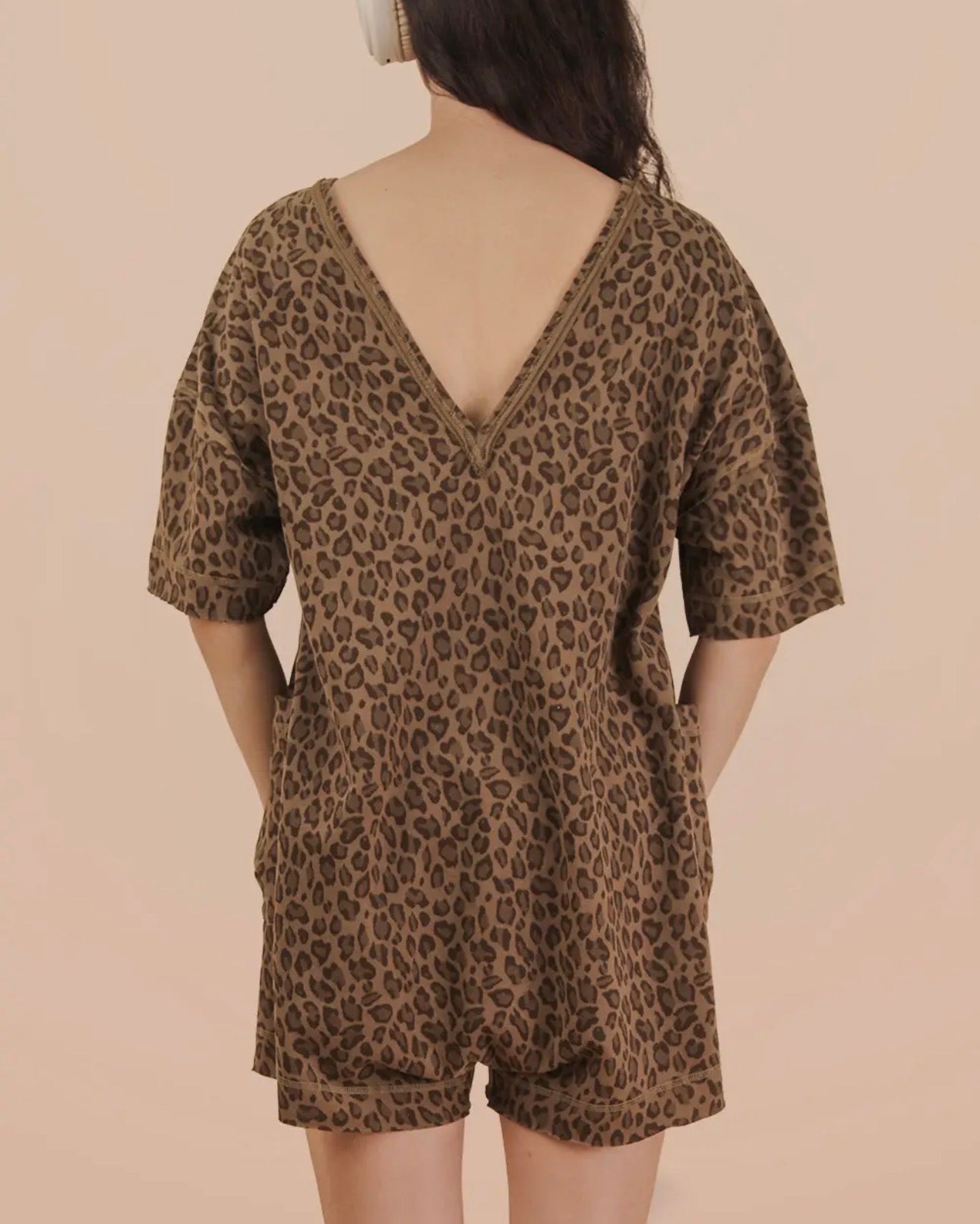 Leopard Knit Romper