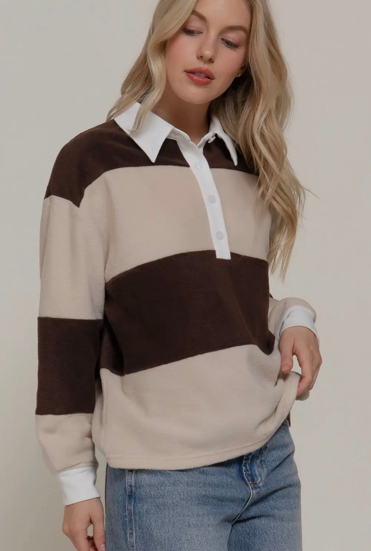 Brown Sugar Fleece Polo