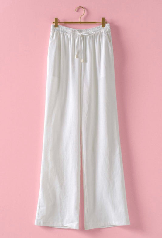 Effortless Chic Linen Pant in white