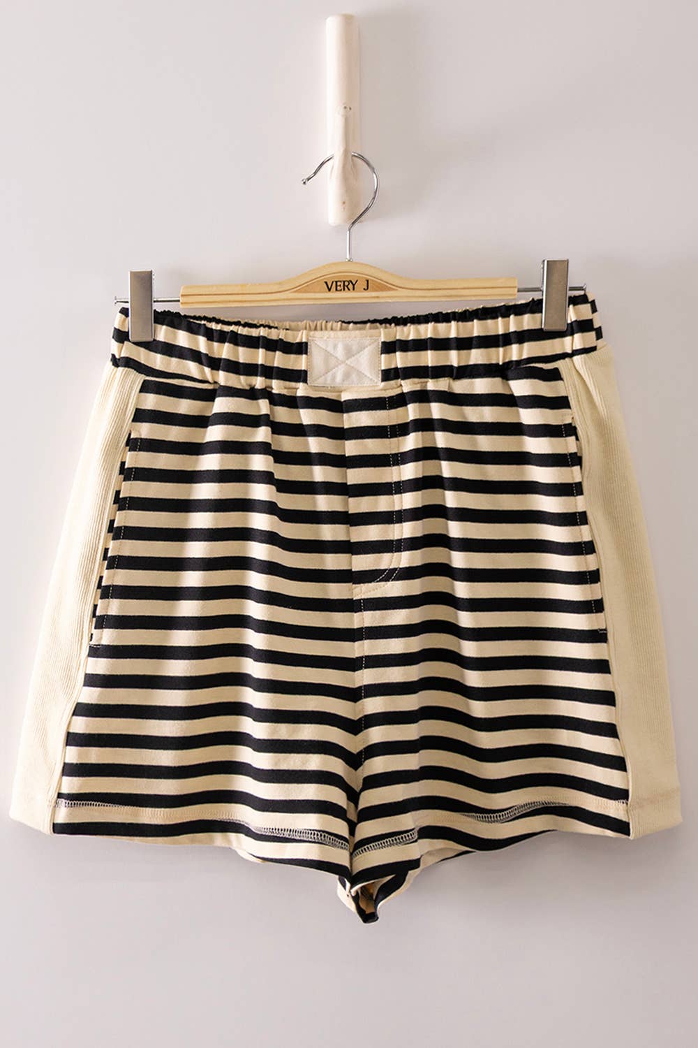 NP71057-Striped Color Block Lounge Shorts