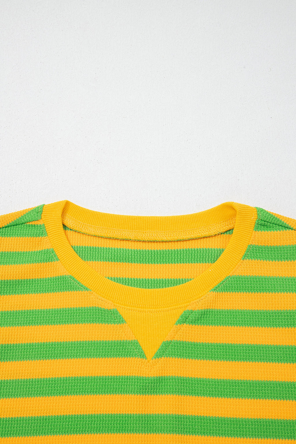 Green Stripe Puff Short Sleeve T Shirt Matching Shorts Set