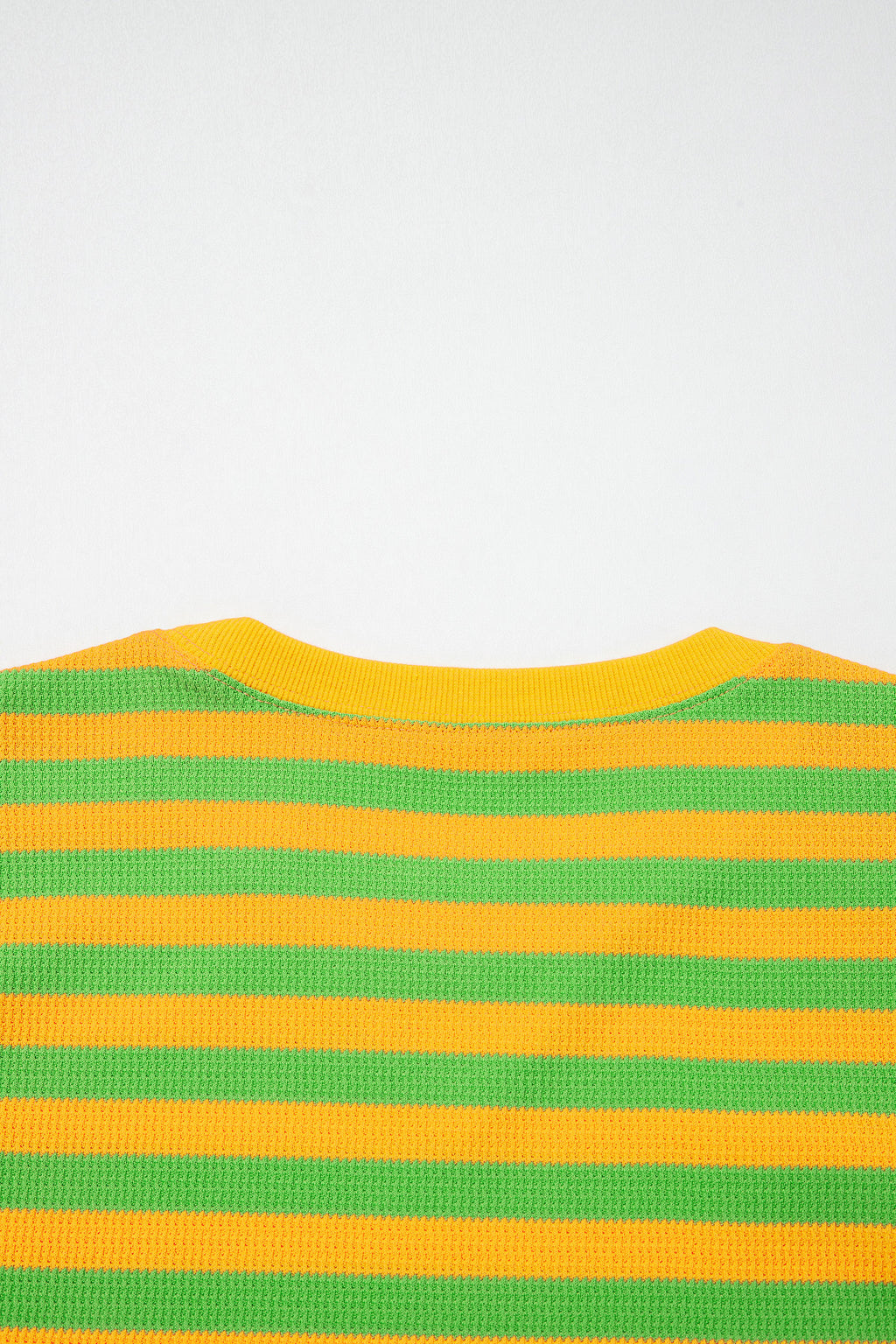 Green Stripe Puff Short Sleeve T Shirt Matching Shorts Set