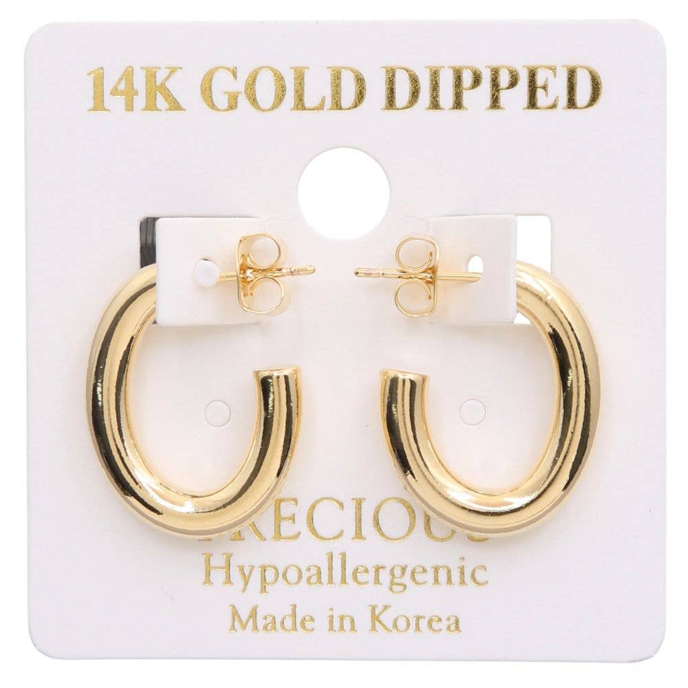 14K GOLD DIPPED OPEN HOOP EARRING, KSE 7306