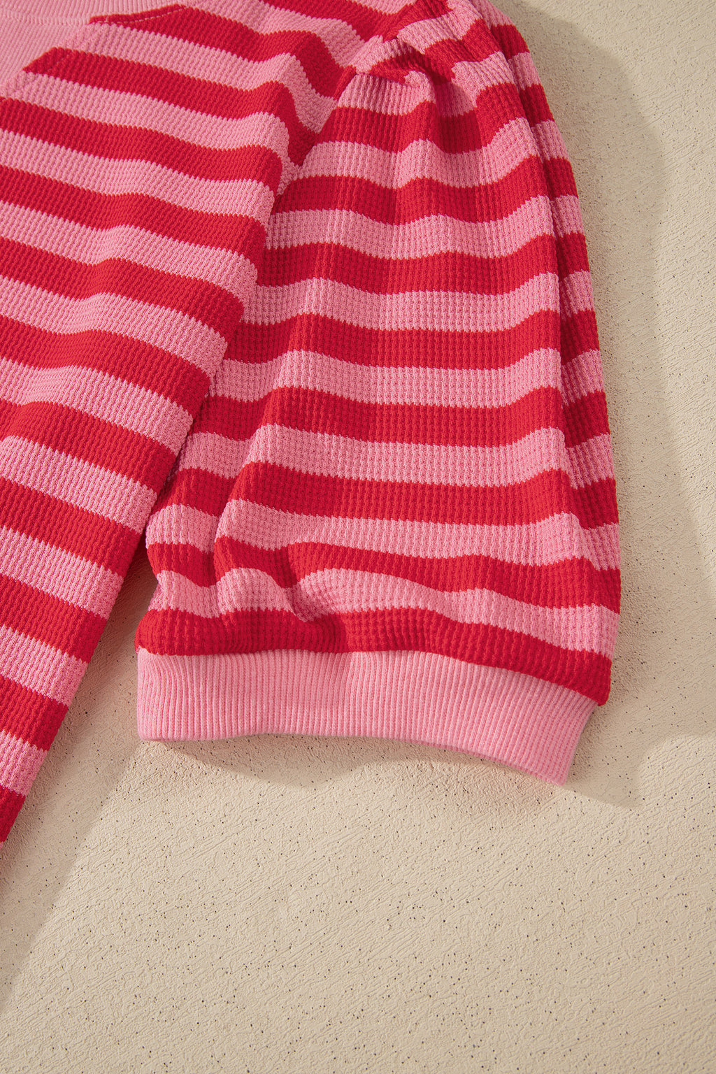 Green Stripe Puff Short Sleeve T Shirt Matching Shorts Set