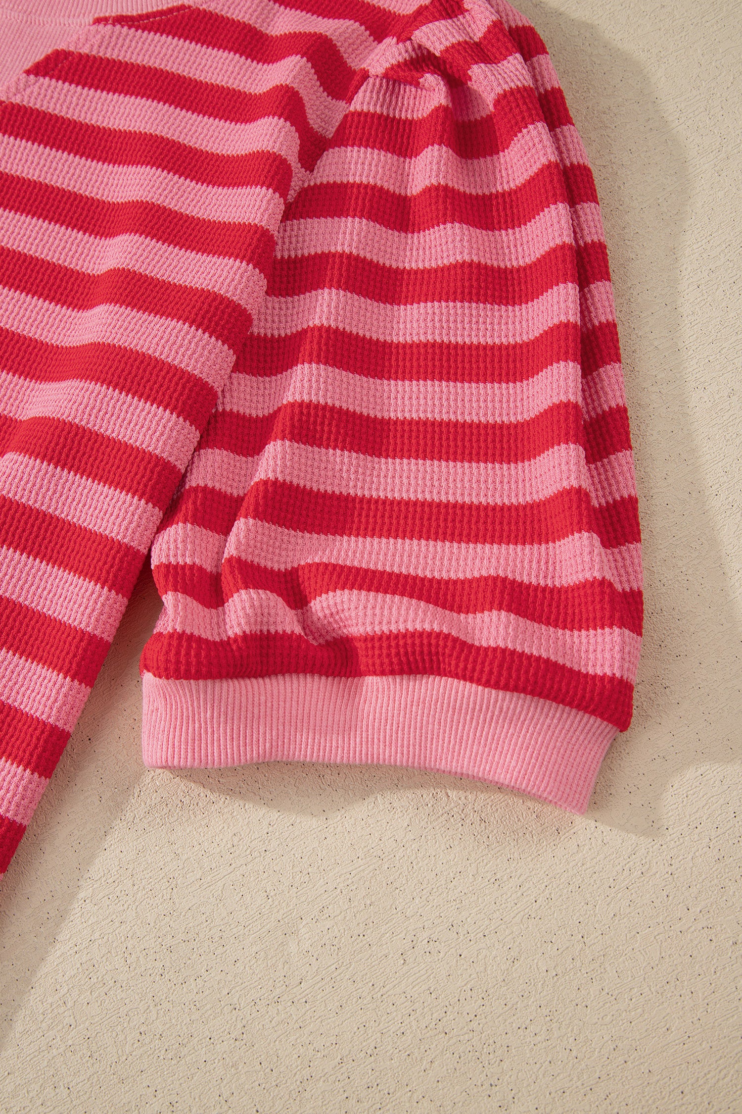 Green Stripe Puff Short Sleeve T Shirt Matching Shorts Set