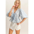 Floral Tie-Front Peplum Top