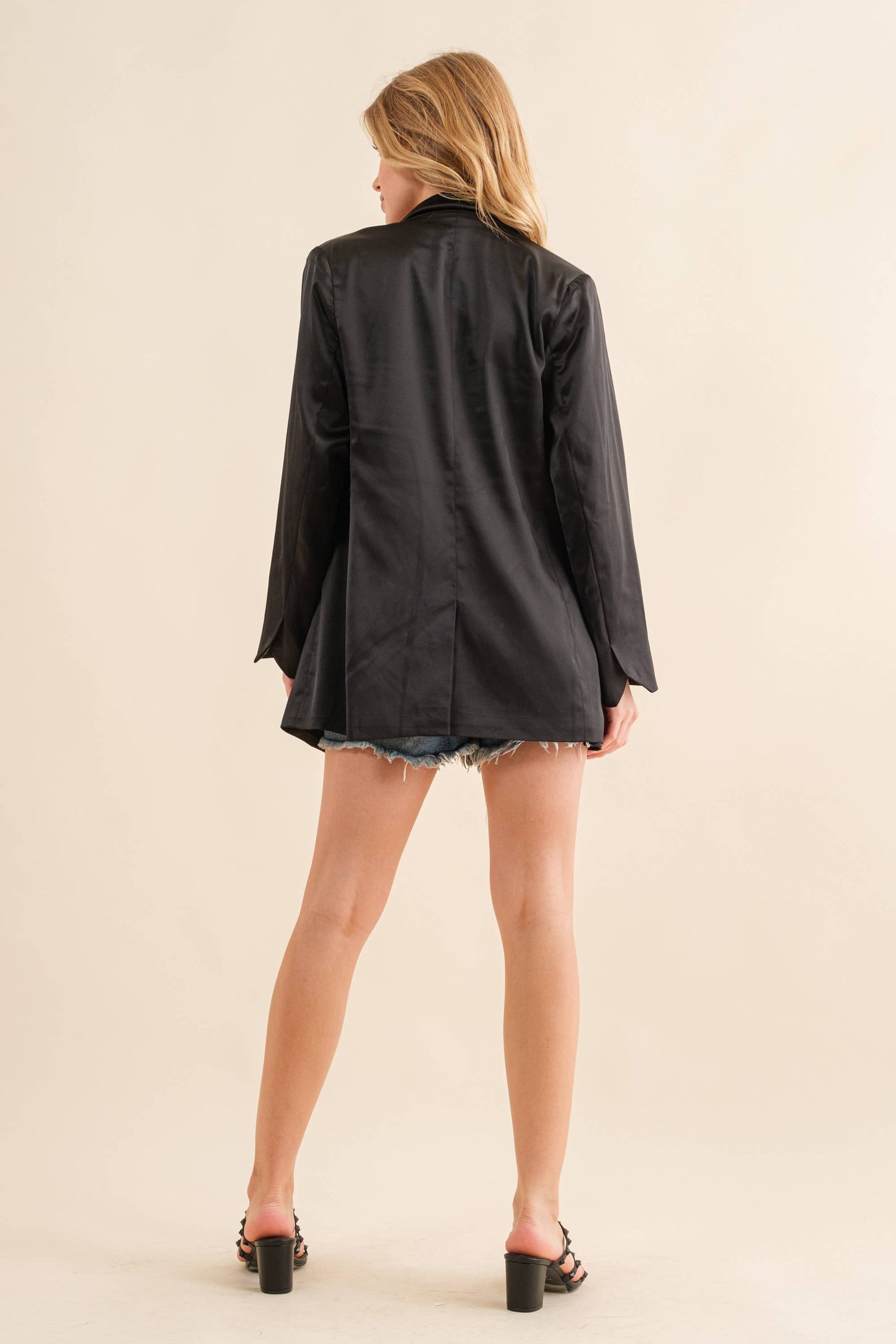 Satin Sweetheart Tube Top with  Blazer Set