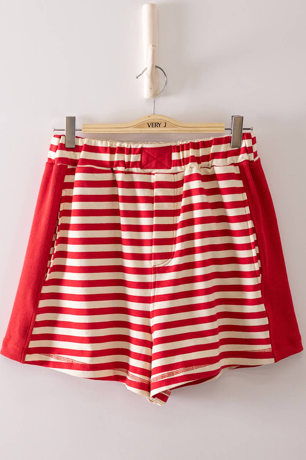 NP71057-Striped Color Block Lounge Shorts