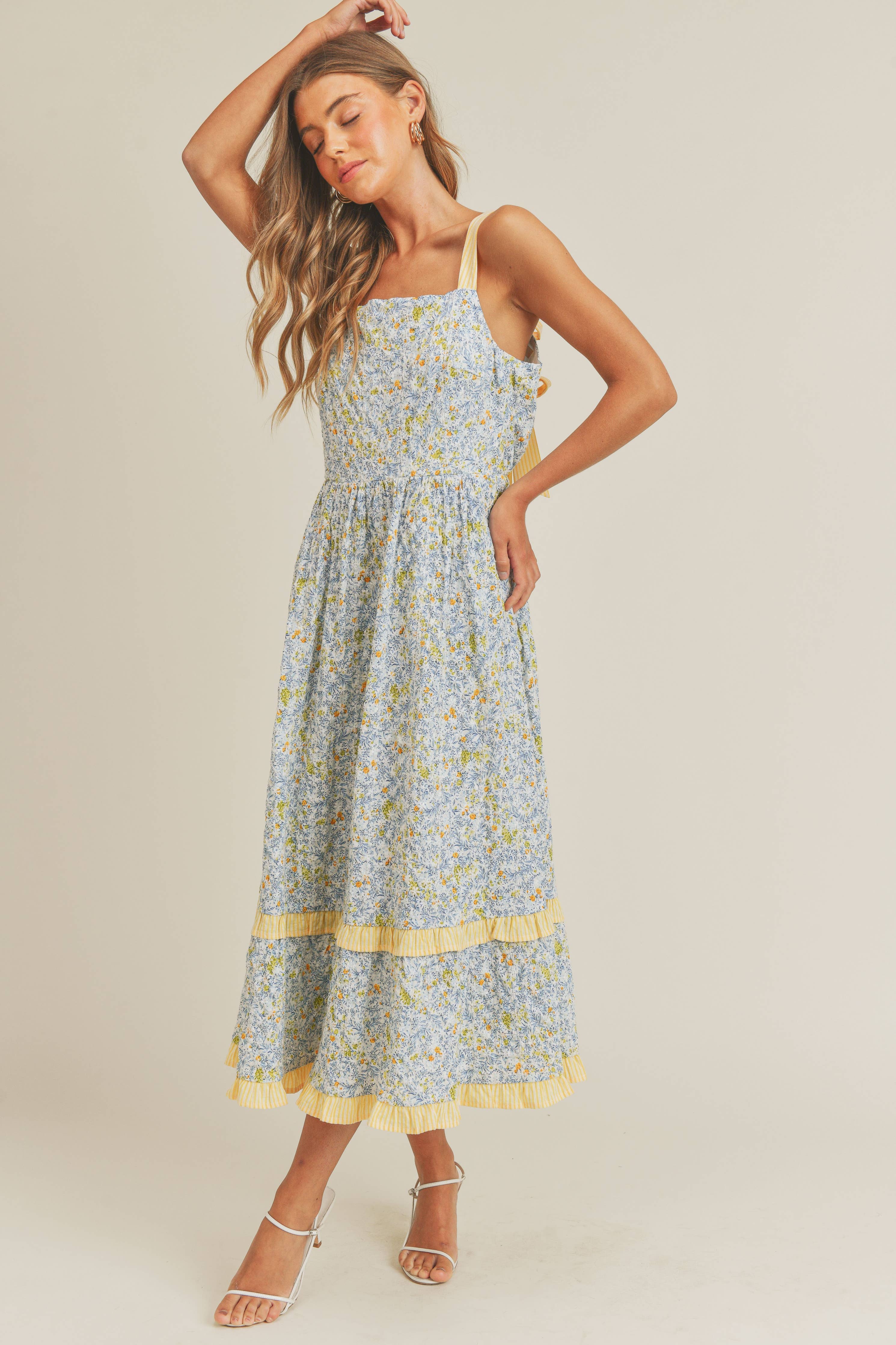 Sunny Meadow Tiered Midi Dress